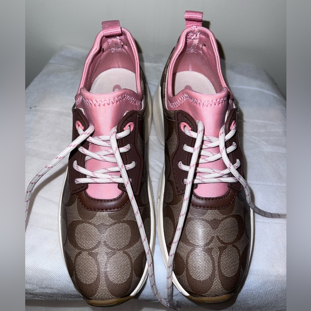 Coach C270 Tech Runner Kakhi/Saddle Sneakers Size 7